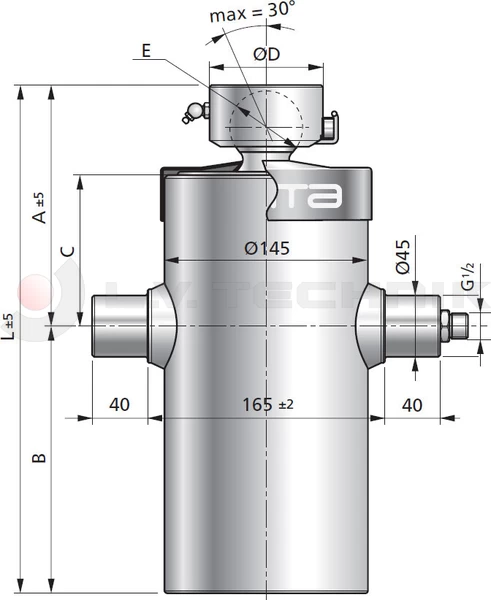 Hydralic cylinder 1175/5stage/9-17t