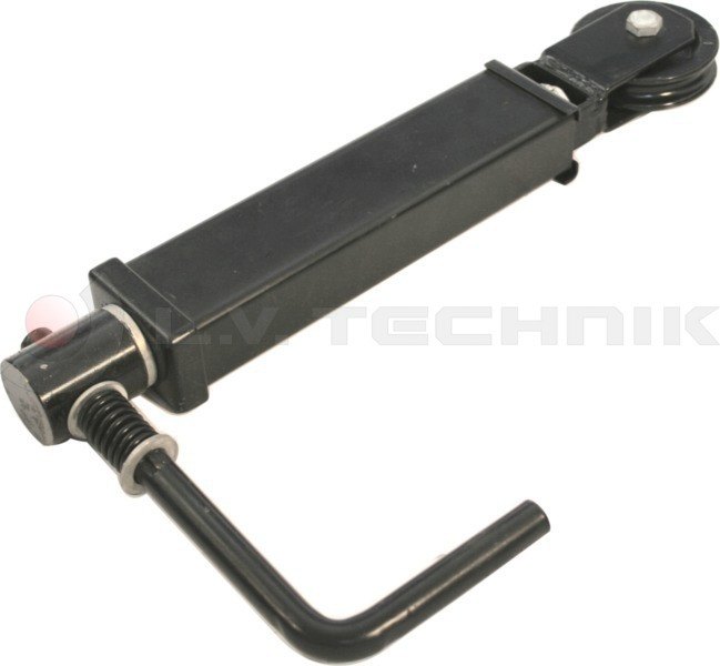 Brake crank with pulley with roller