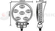 Munkalámpa LED kerek 6x 3W