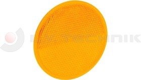Yellow round reflector with a screw