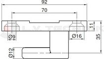 Hinge 90mm TIR