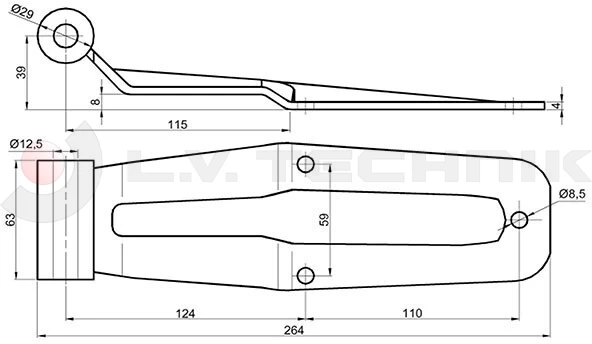 Inox Zsanér ajtóhoz ITALAUTO lap 