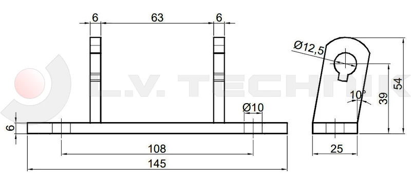 Inox Zsanér ajtóhoz ITALAUTO bak + csap csavarozható