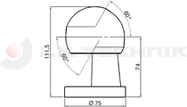 Billenő gömb készlet 75mm függőleges 5 t.