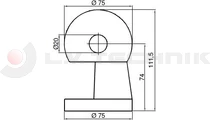 Billenő gömb készlet 75mm függőleges 5 t.