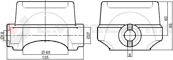 Tipping ball set 85mm vertical 15t