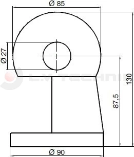Billenő gömb készlet 85mm függőleges 15 t.
