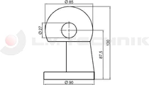 Billenő gömb készlet 85mm függőleges 15 t.