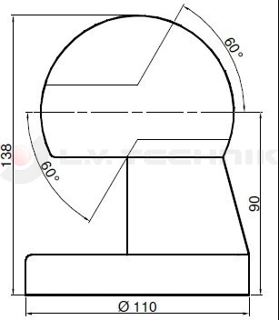 Billenő gömb készlet 95mm függőleges 25 t.