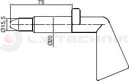 Fork locking pin for fork 15,5/20mm
