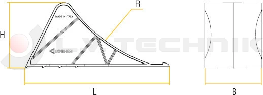 Kerékkitámasztó ék fekete műanyag 225x90x100 Nano Lokhen