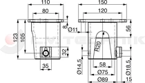 Tipping ball set 73mm horizontal 5t