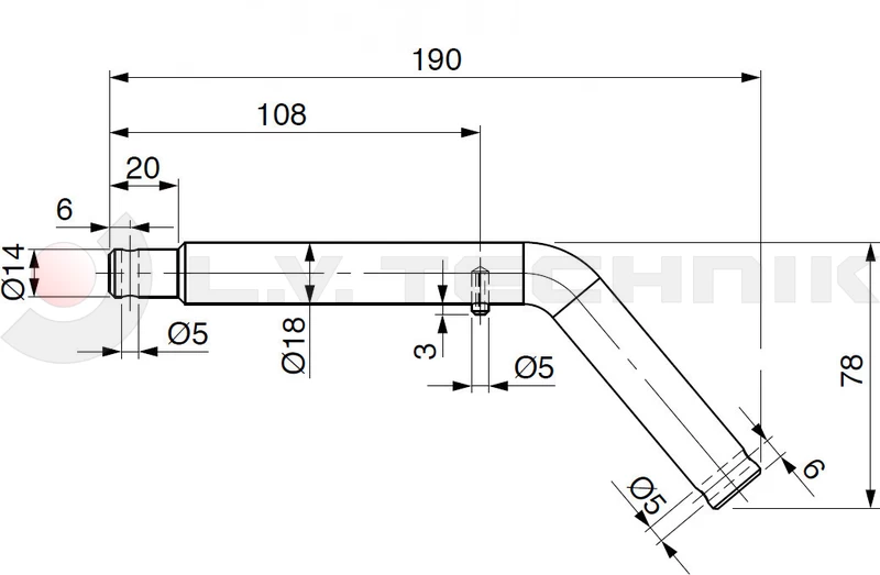 Tipping ball set 73mm horizontal 5t