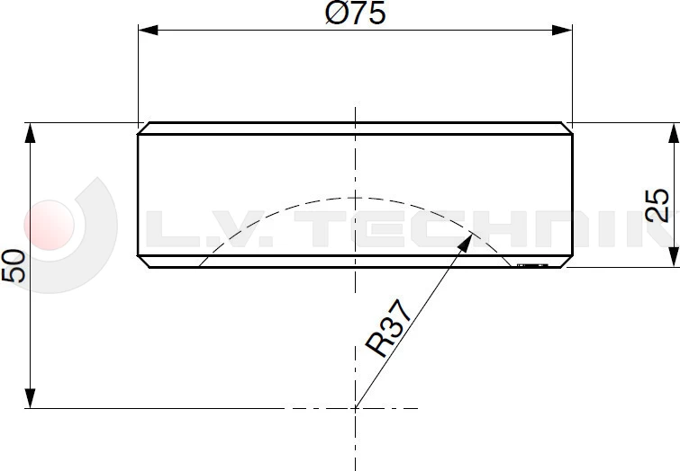 Tipping ball set 73mm horizontal 5t