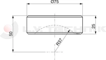 Tipping ball set 73mm horizontal 5t