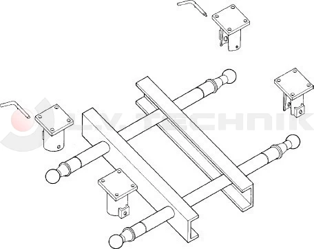 Tipping ball set 73mm horizontal 5t