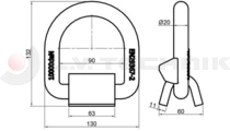 Lashing ring 10t weldable