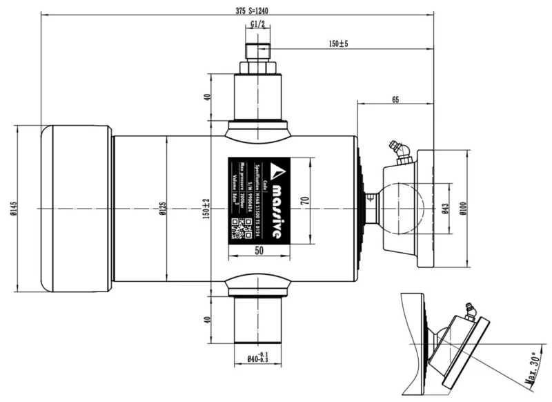 Munkahenger 375 / 1240 / 6tag / 6t