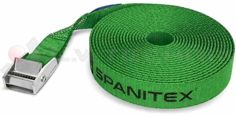 green Lashing strap one part 250kg with buckle 5m - SPANITEX