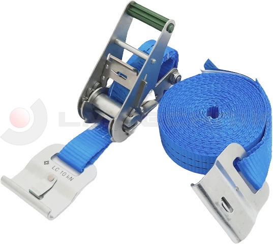 Armaton lashing 2-part | Width: 35mm | Shortpart: 0,55m with Armaton flat hook | Longpart: 5,45m with Armaton flat hook | LC: 1000daN | Color: Blue