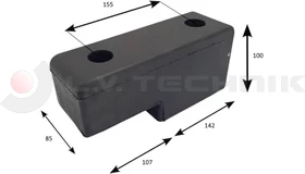 Rubber buffer 250x85x100 2 holes