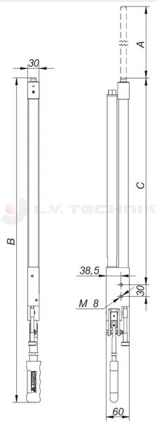 Rakonca hidr. emelő lift tető Adaico 500 mm