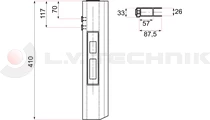 Zár 400mm csapos IT bal