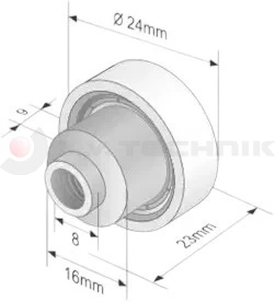 Görgő 24mm Kögel, Krone, Schmitz