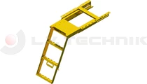 Pullout ladder with platform