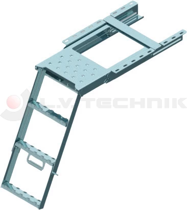 Pullout ladder with platform