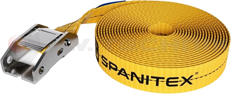 yellow Lashing strap one part 400kg with buckle 4m - SPANITEX