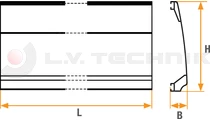 Lateral protection bar 250mm 6,5m