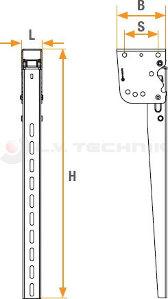 Lateral holder 572mm
