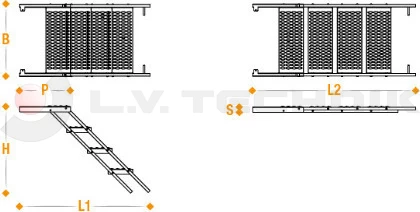 Lépcső 5 fokú széles kihúzható (csak a lépcső)