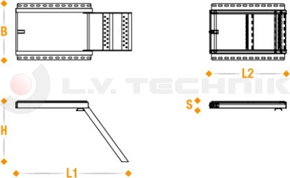 Kihúzható fellépő 2 fokú 570 mm