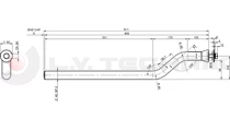 Hajlított cső fekete 42/811mm