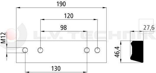 Threaded plate for aluminum profile