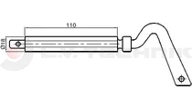 Single fluted locking pin 75mm