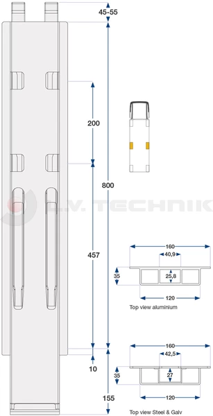 Kinnegrip rakonca K20 800 mm két záras Köz.TOP