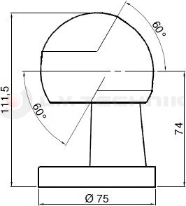 Tipper ball 75mm vertical rear right