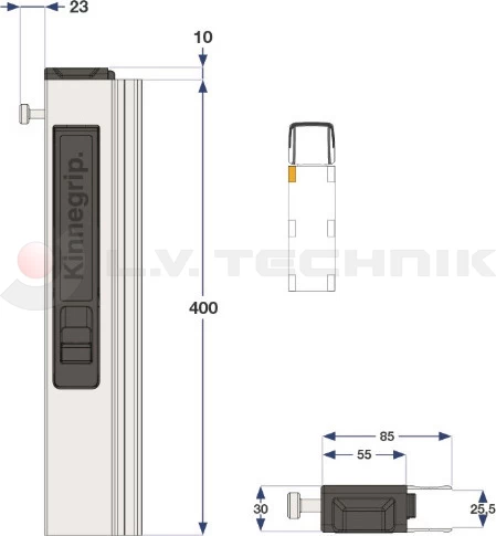 Kinnegrip zár csapos 400 bal