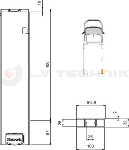 Kinnegrip rakonca T50 alu 400 hátsó jobb