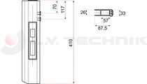 Pinned lock 400mm right