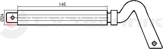 Single fluted locking pin 95mm