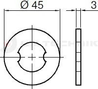 Billenő gömb 95mm-hez alátét 2 hornyos