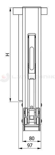 Pillar 400 mm rear left ALU