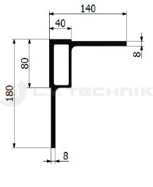 Corner element ALU 135/90 left