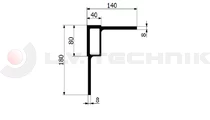 Corner element ALU 135/90 right