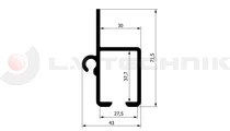 Guide rail with sealing groove 4800mm