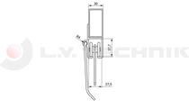 Guide rail with sealing groove 4800mm